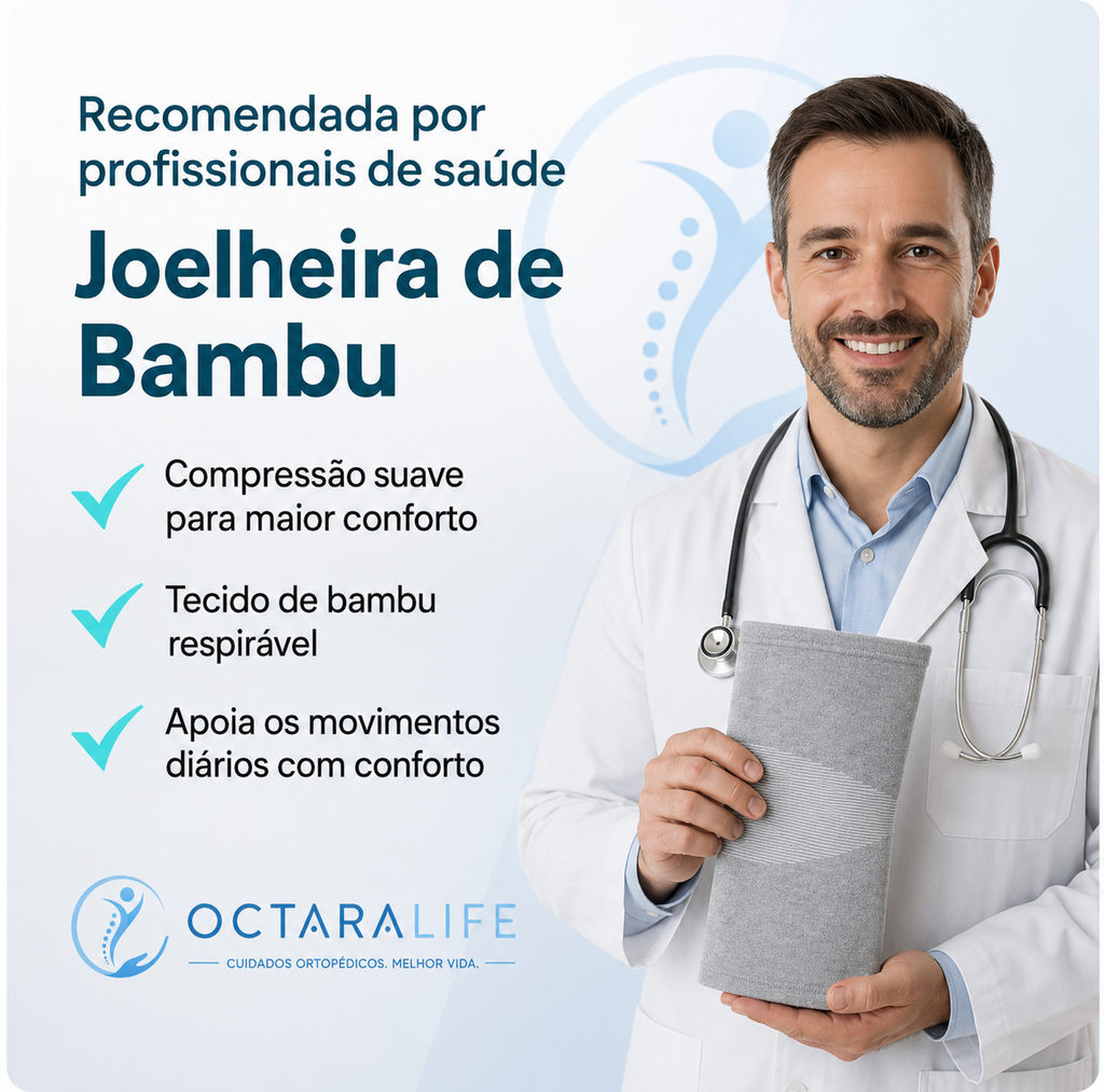 Joelheira Ortopédica de Suporte com Extrato de Bambu Octara™