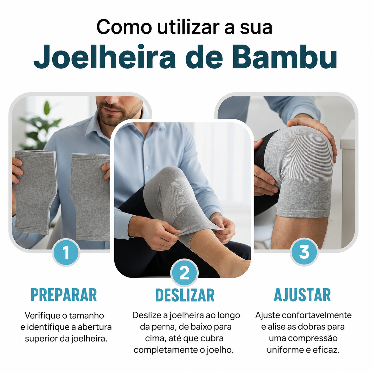 Joelheira Ortopédica de Suporte com Extrato de Bambu Octara™