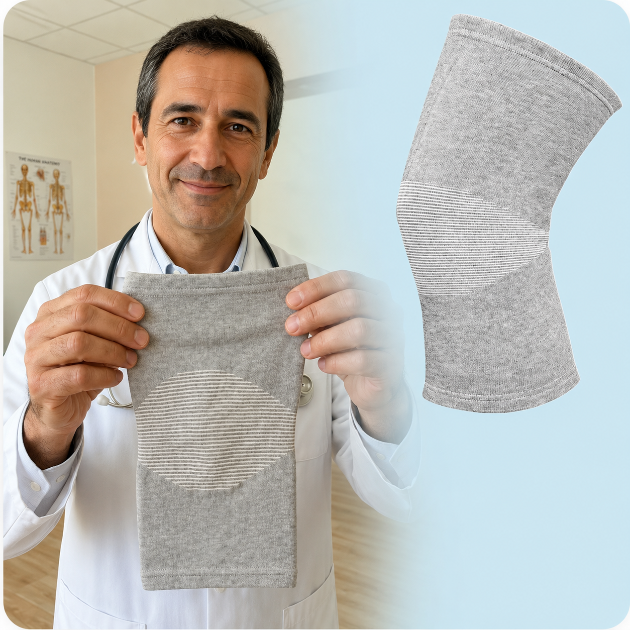 Joelheira Ortopédica de Suporte com Extrato de Bambu Octara™