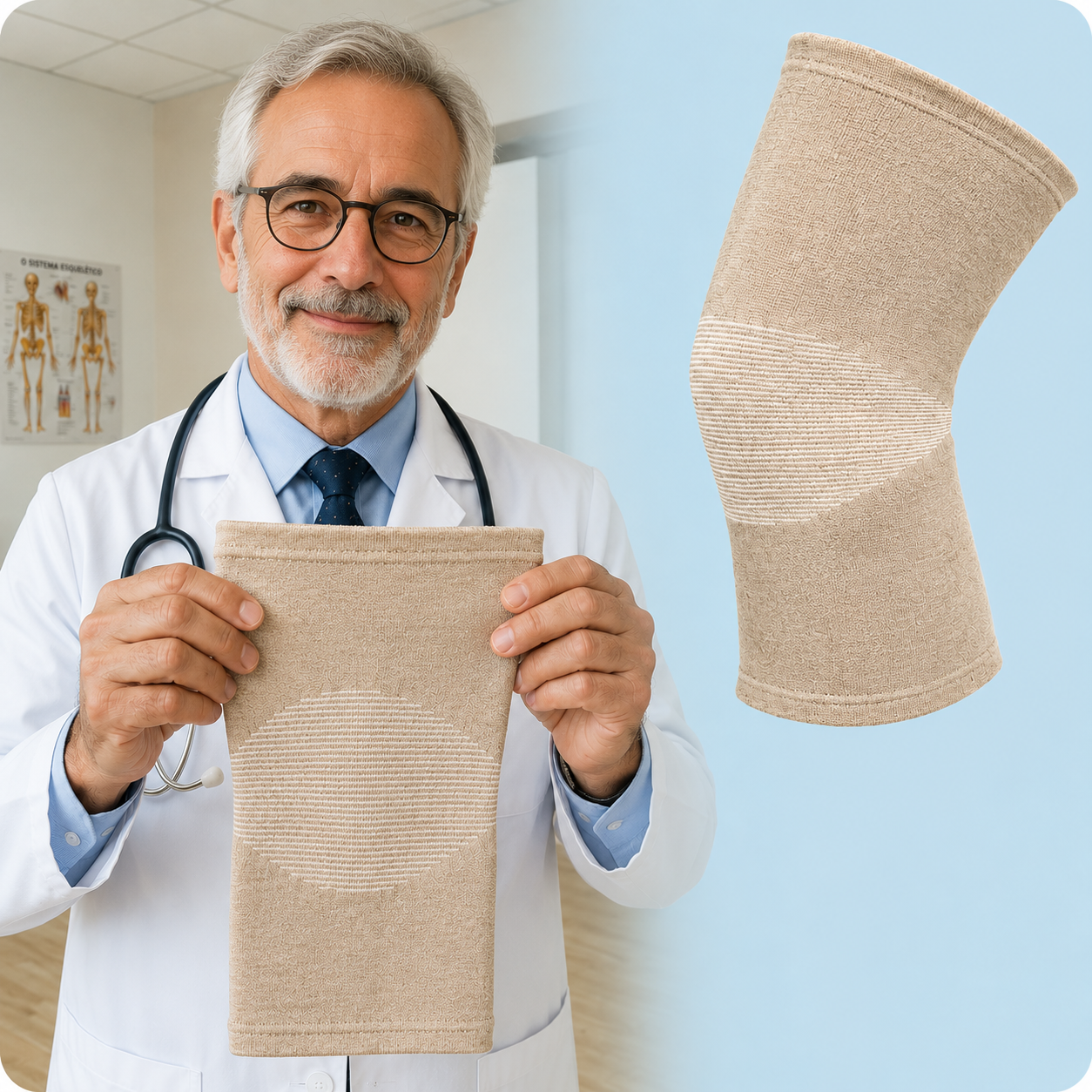 Joelheira Ortopédica de Suporte com Extrato de Bambu Octara™